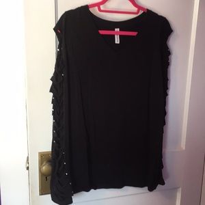 Black Ripped Long Sleeved Shirt